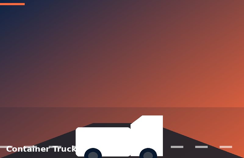 Container truck carrying a shipping container